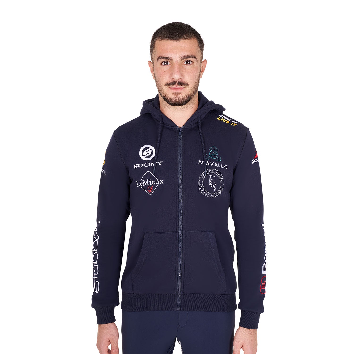Equestro new style men's multilogo hoodie - neutra