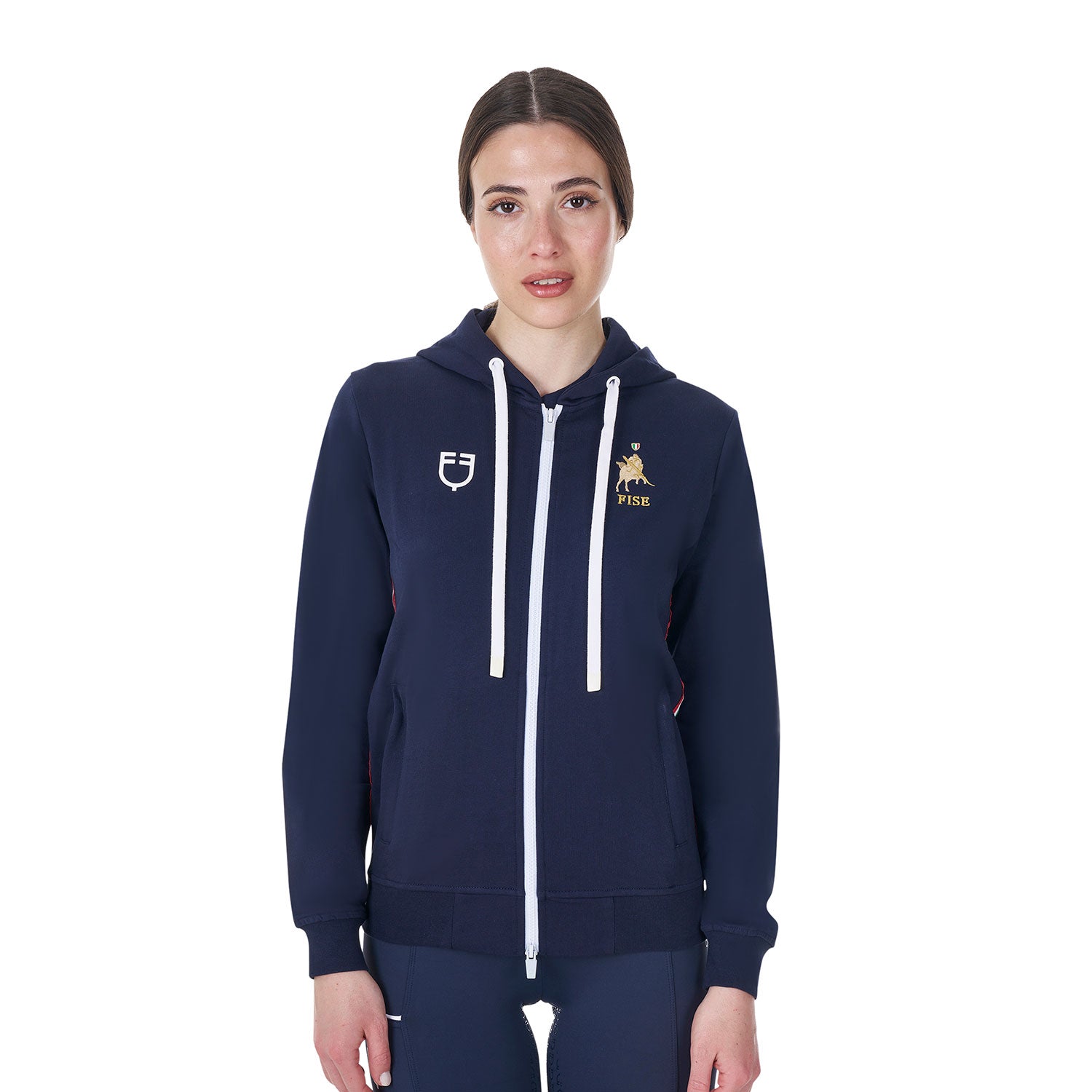Equestro women's basic fleece hoodie equestroxfise - neutra