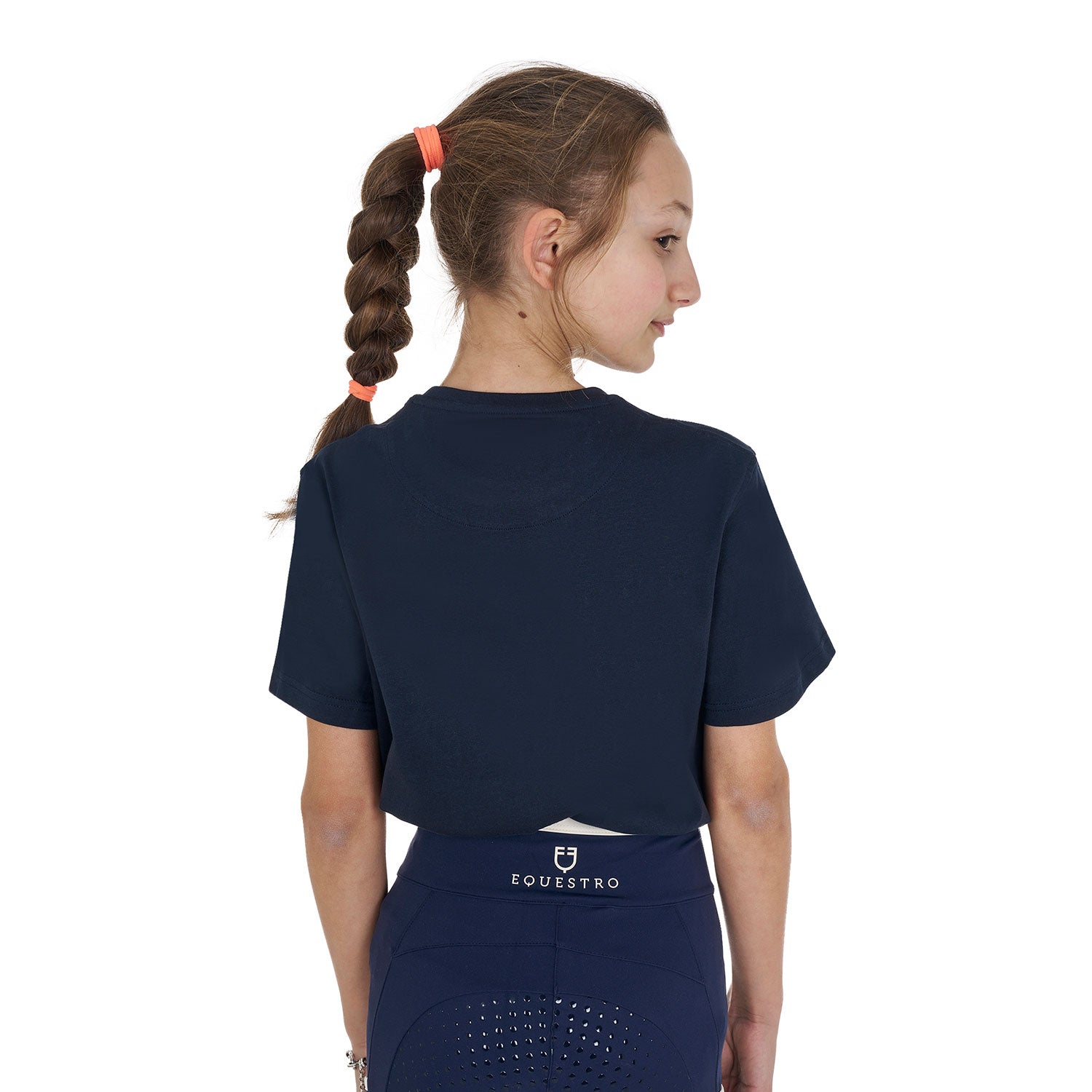 Equestro girl's monaco cotton t-shirt - Colore NAVY
