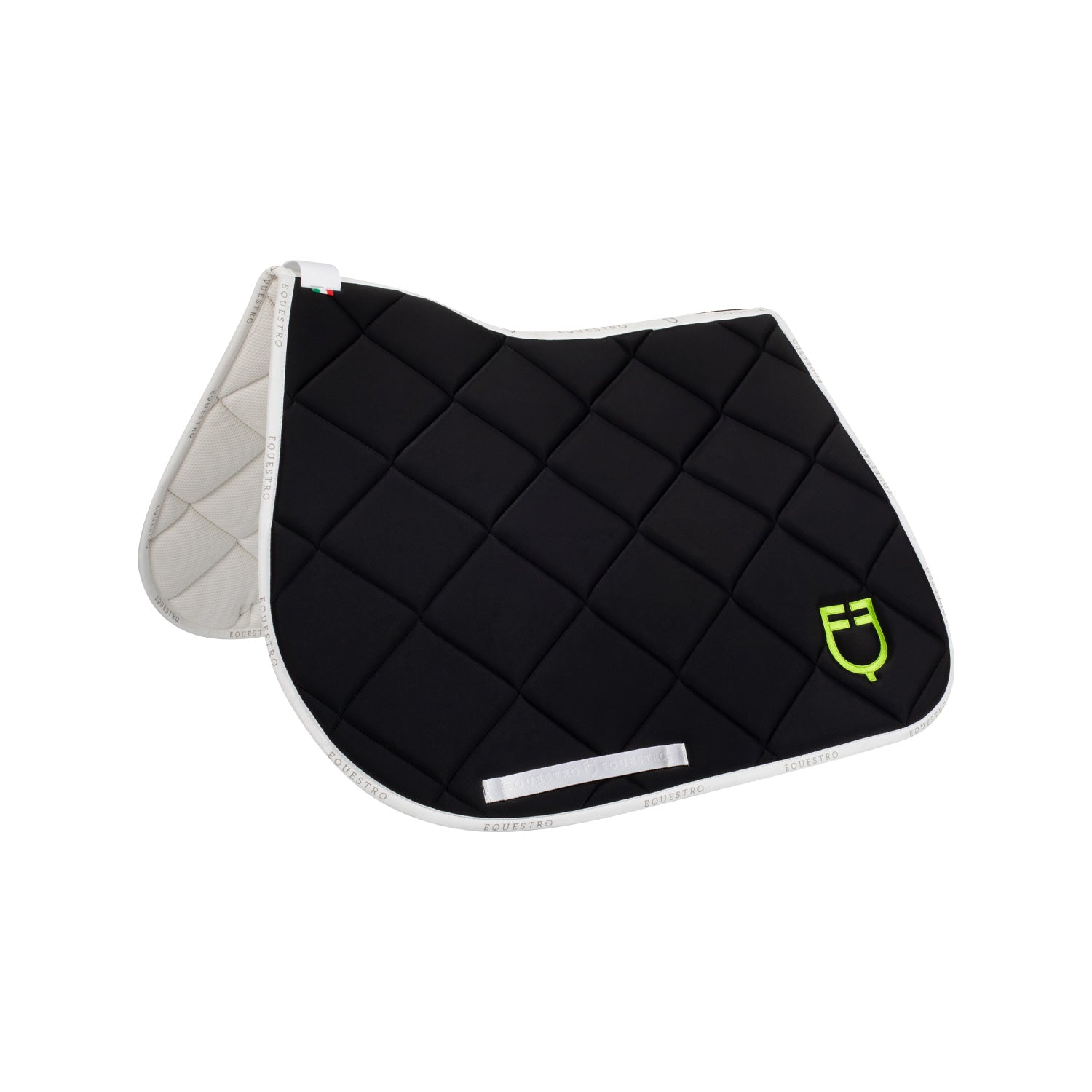 Equestro gp multicolor logo saddle pad - Colore BLACK/WHITE/LIME GREEN (14-0452)