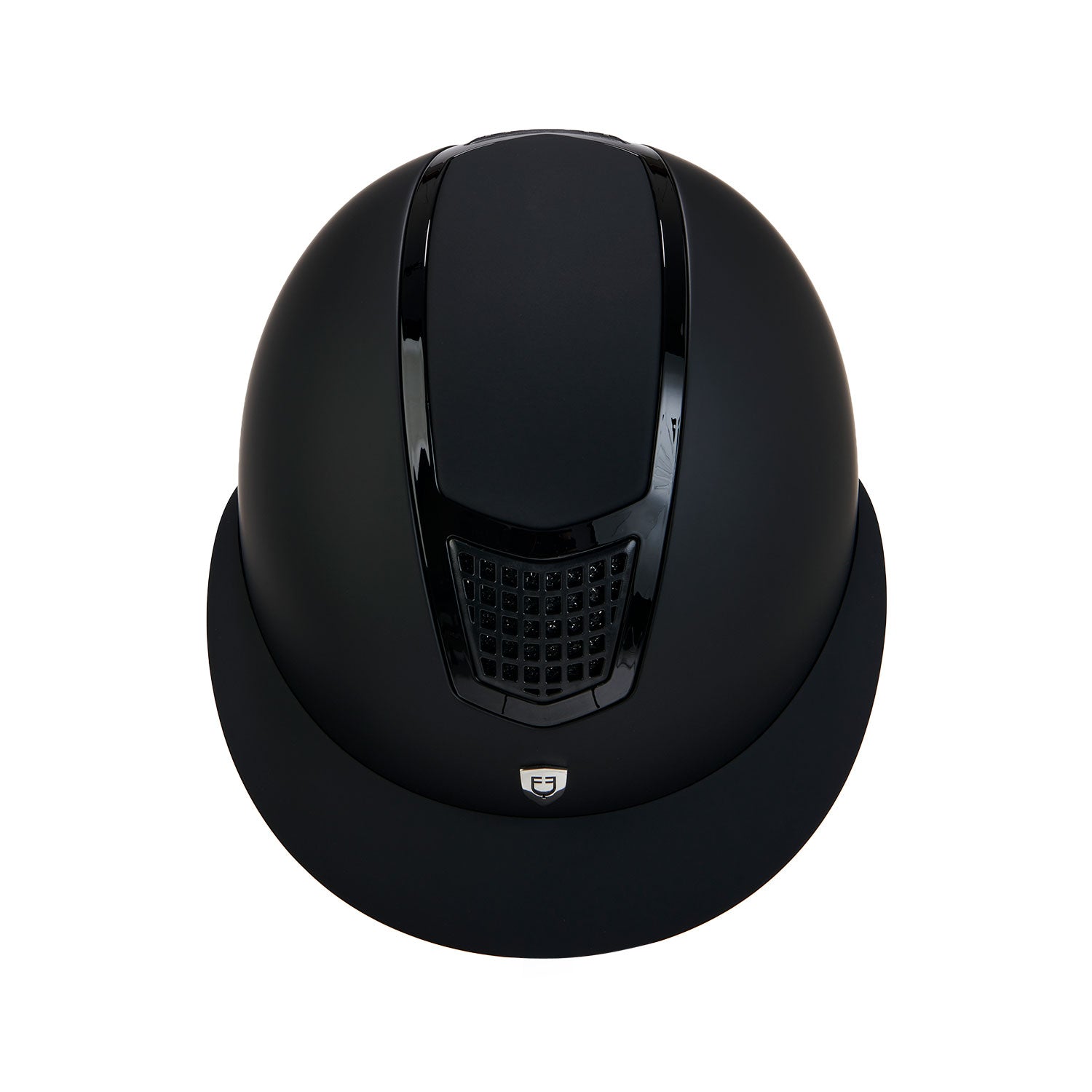 Equestro casco equestro modello eclipse plain mat wide visor (3 padding) new om. - Colore BLACK/BLACK