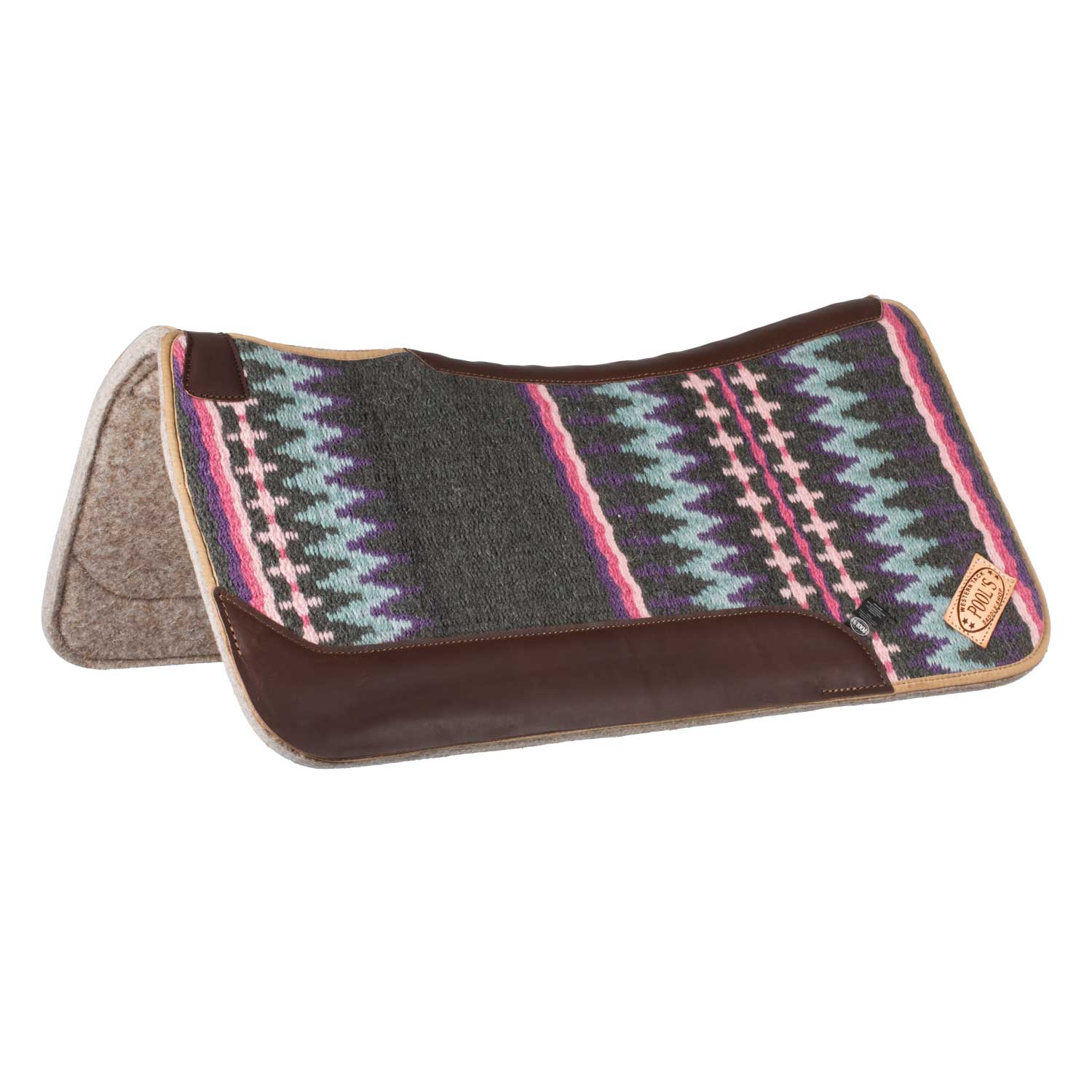 Pool's contoured western saddle pad - Colore GREY/PINK