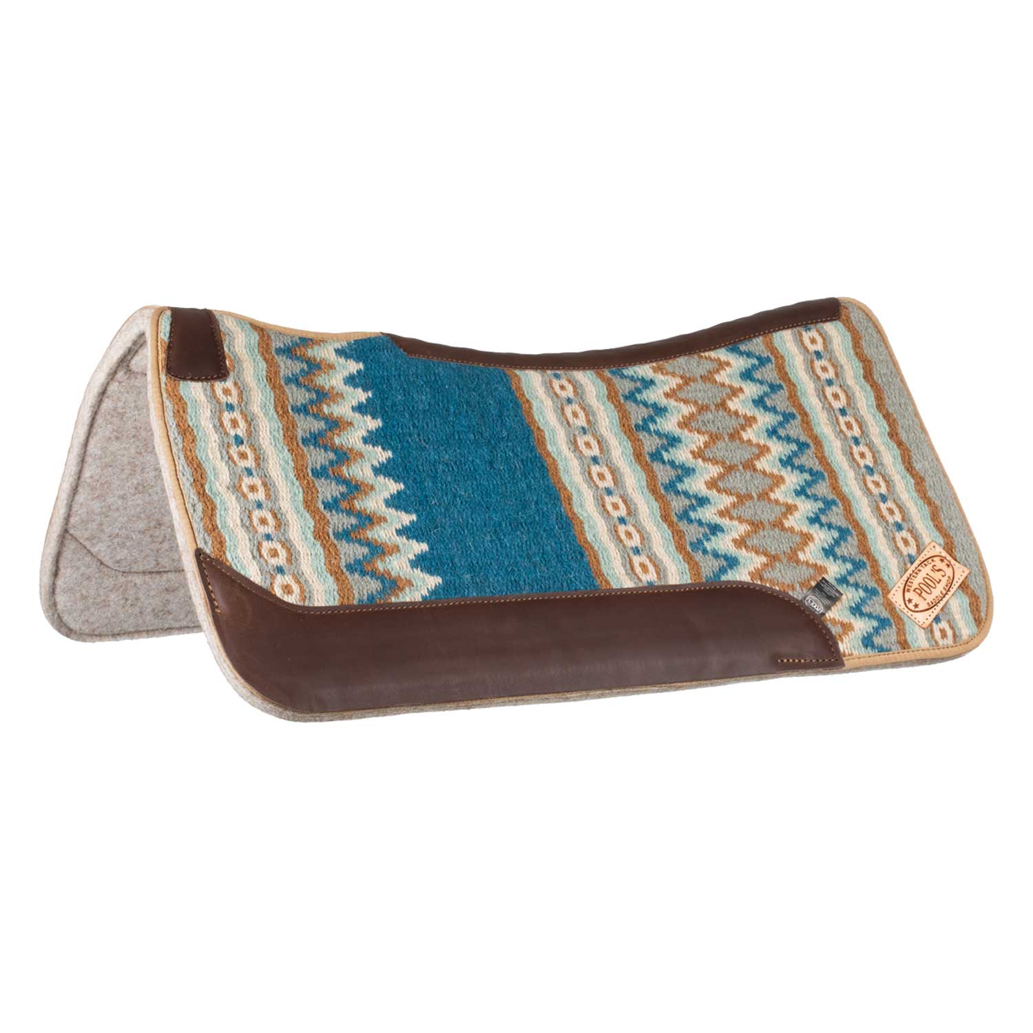 Pool's contoured western saddle pad - Colore BLUE/BEIGE