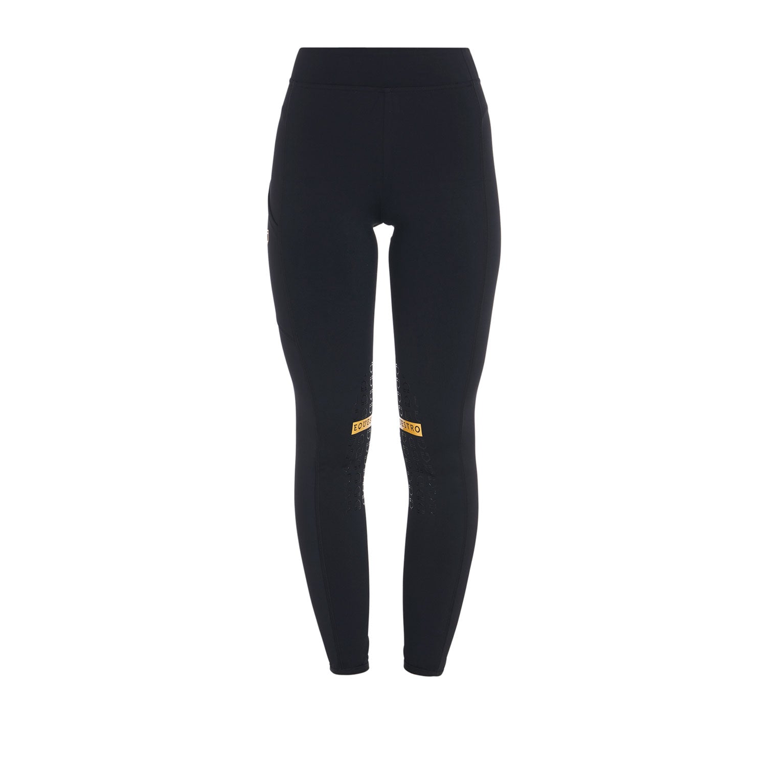 Equestro leggings equestro modello kao light tessuto tecnico elasticizzato - Colore BLACK/YELLOW 1235C