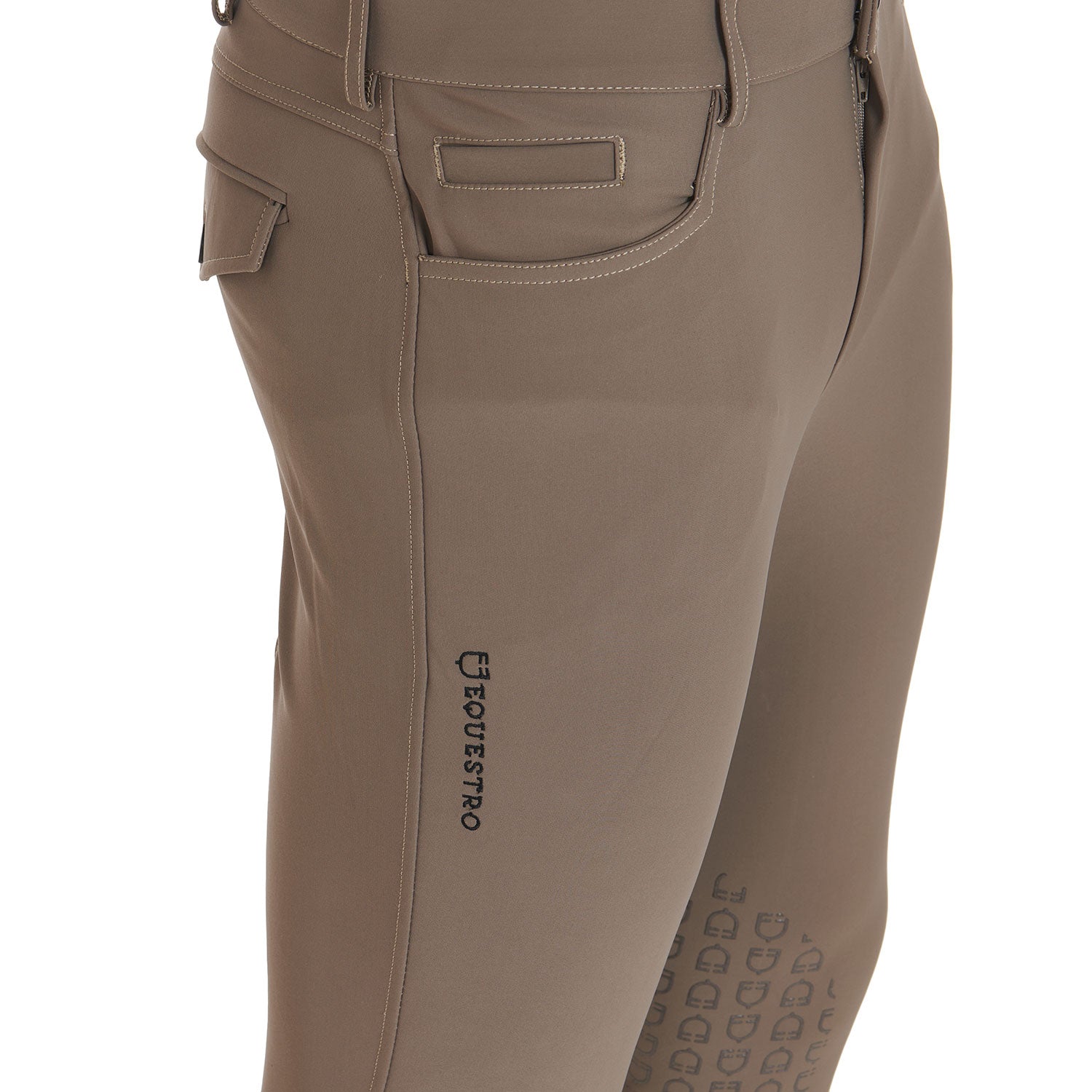 Pantaloni uomo slim fit tessuto tecnico Equestro Caspar, grip al ginoccho