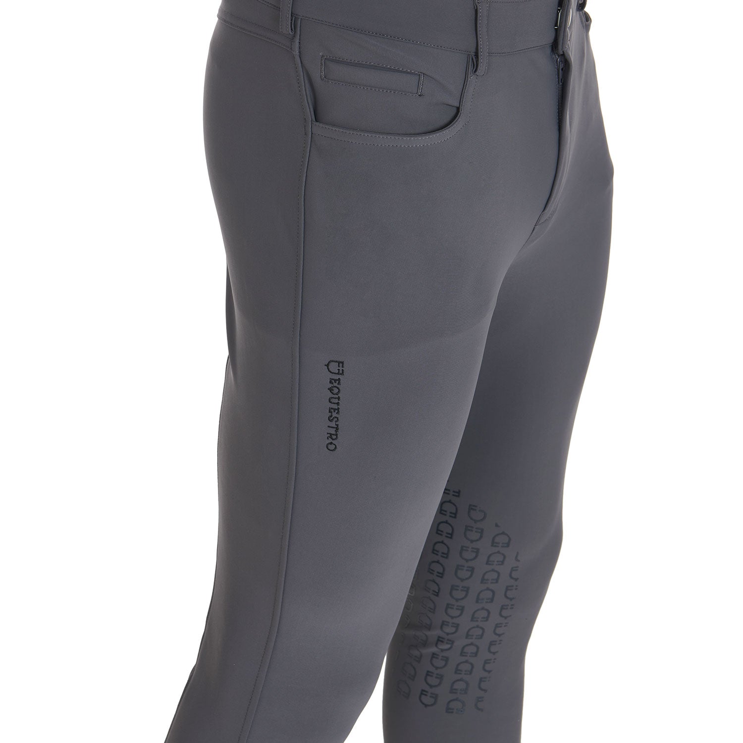 Pantaloni uomo slim fit tessuto tecnico Equestro Caspar, grip al ginoccho