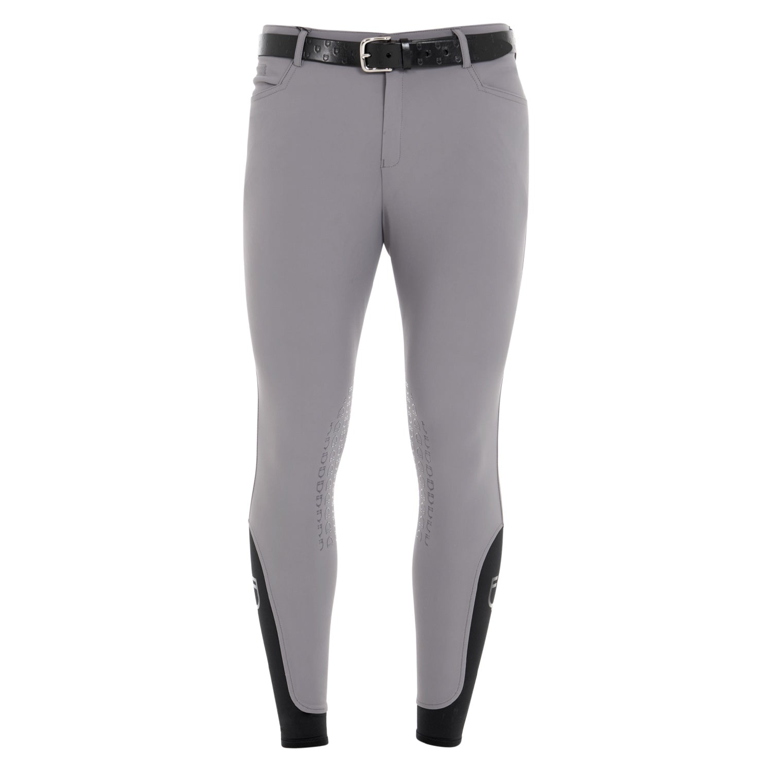Pantaloni Uomo equitazione estivi slim in tessuto tecnico e grip al ginocchio