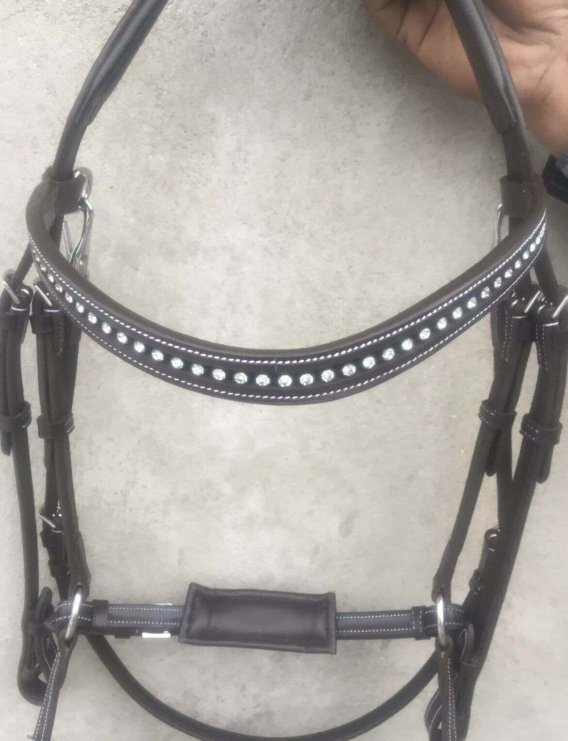 Briglia Anatomica Per Cavalli Brama West In Pelle Bovina: Taglia Cob, Senza Strass, Nera, Evita Pressioni